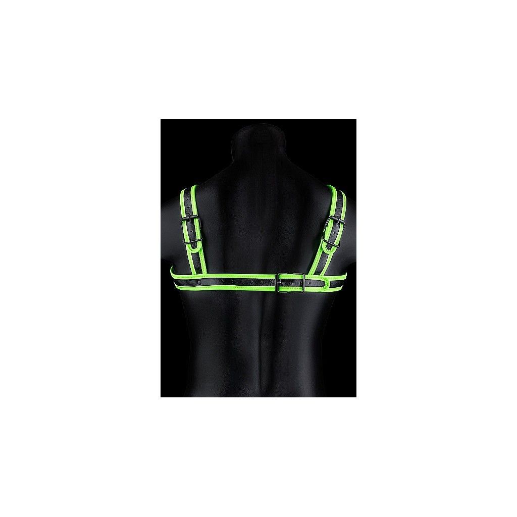 Pettorina bondage fosforescente Buckle Harness - Glow in the Dark - Neon Green/Black