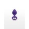 Plug anale small silicone viola con gioiello Plug anale small silicone viola con gioiello