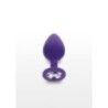 Plug anale medium silicone viola con gioiello Plug anale medium silicone viola con gioiello