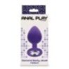 Plug anale medium silicone viola con gioiello Plug anale medium silicone viola con gioiello
