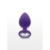 Plug anale Large silicone viola con gioiello Plug anale Large silicone viola con gioiello