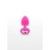 Plug anale small silicone fucsia con gioiello Plug anale small silicone fucsia con gioiello