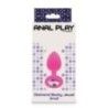 Plug anale small silicone fucsia con gioiello Plug anale small silicone fucsia con gioiello
