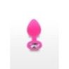 Plug anale fucsia medium silicone con pietra Plug anale fucsia medium silicone con pietra