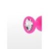 Plug anale fucsia medium silicone con pietra Plug anale fucsia medium silicone con pietra