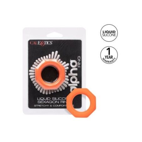 Anello fallico Alpha Sexagon arancione