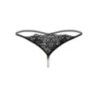 Tanga sexy pizzo nero e perle finte davanti Tanga sexy pizzo nero e perle finte davanti