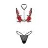 Completo sexy reggiseno ricamo rose perizoma Completo sexy reggiseno ricamo rose perizoma