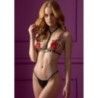 Completo sexy reggiseno ricamo rose perizoma Completo sexy reggiseno ricamo rose perizoma