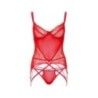 Corsetto con tanga e reggicalze rosso Corsetto con tanga e reggicalze rosso