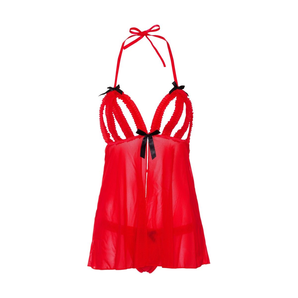 Babydoll con perizoma Peek-a-boo Ruffle