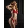 Intimo sexy arricciato reggiseno perizoma red Intimo sexy arricciato reggiseno perizoma red