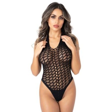 Body a perizoma rete trama media nero