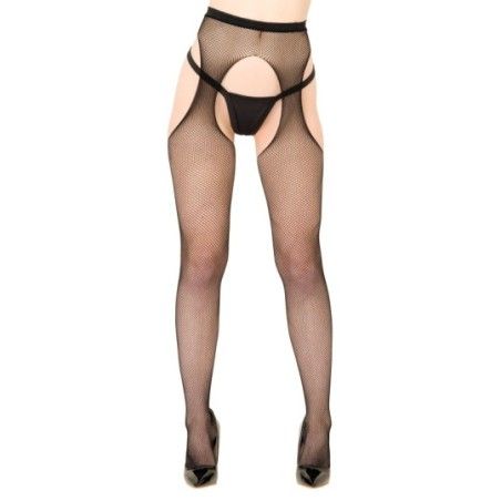 Collant cavallo aperto a rete nero