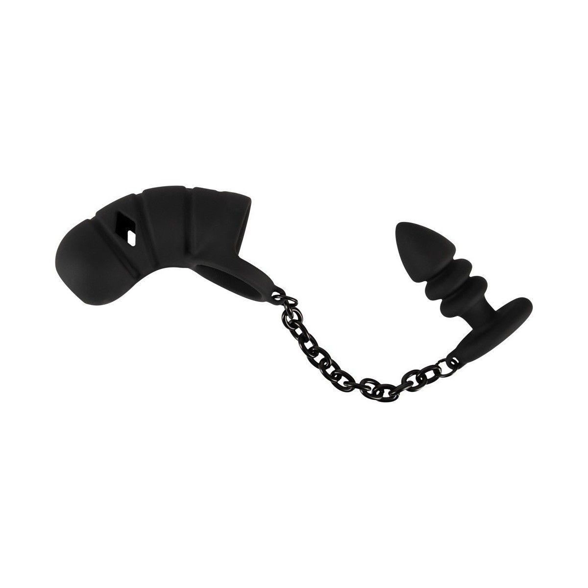 Gabbia Pene con plug anale nero