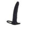 Dildo indossabile con anello fallico nero Dildo indossabile con anello fallico nero