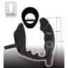 Vibratore anale con plug anello fallico nero Vibratore anale con plug anello fallico nero