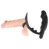 Vibratore anale con plug anello fallico nero Vibratore anale con plug anello fallico nero