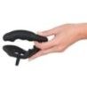 Vibratore anale con plug anello fallico nero Vibratore anale con plug anello fallico nero