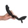 Vibratore anale con plug anello fallico nero Vibratore anale con plug anello fallico nero