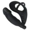Vibratore anale con plug anello fallico nero Vibratore anale con plug anello fallico nero
