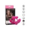 Anello pene con dildo vibrante fucsia Anello pene con dildo vibrante fucsia
