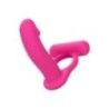 Anello pene con dildo vibrante fucsia Anello pene con dildo vibrante fucsia