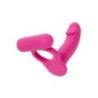 Anello pene con dildo vibrante fucsia Anello pene con dildo vibrante fucsia