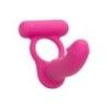 Anello pene con dildo vibrante fucsia Anello pene con dildo vibrante fucsia
