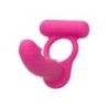 Anello pene con dildo vibrante fucsia Anello pene con dildo vibrante fucsia