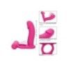 Anello pene con dildo vibrante fucsia Anello pene con dildo vibrante fucsia