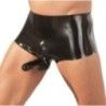 Boxer in latex con guaina pene nero