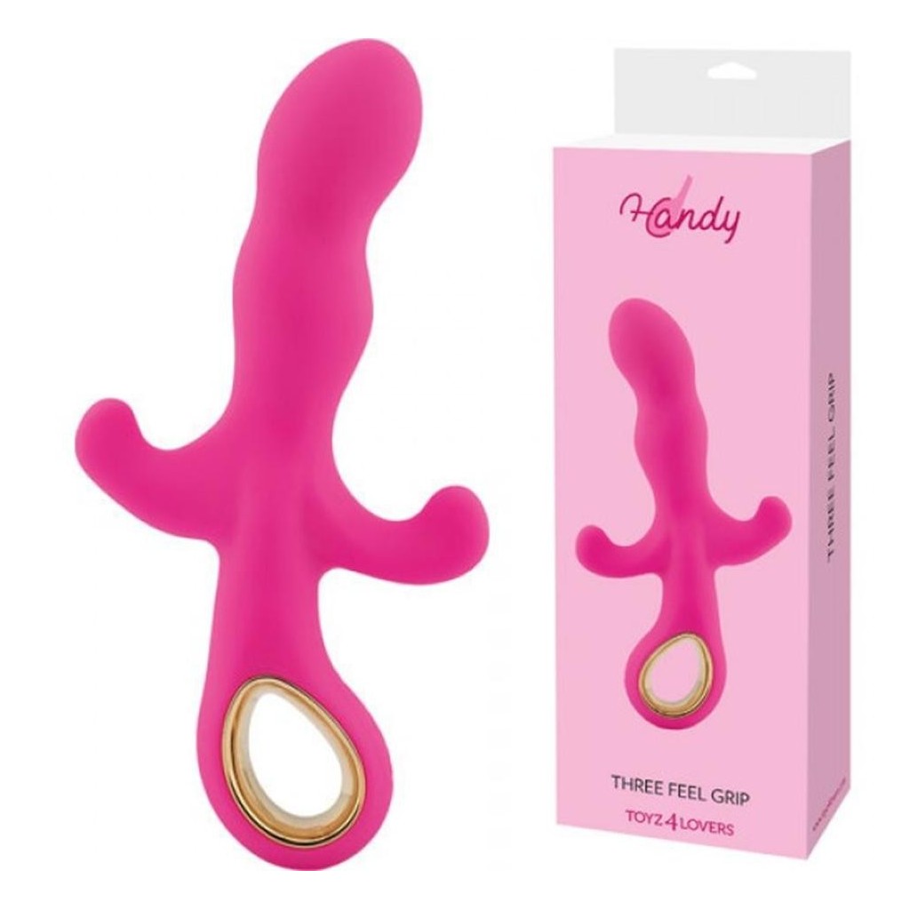 Vibratore con stimolatore clitoride fallo dildo vibrante vaginale in silicone rosa