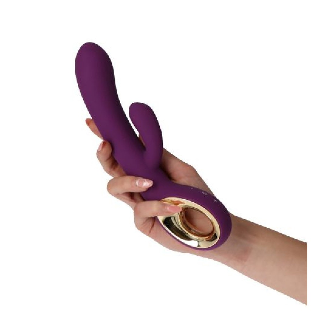 Vibratore vaginale doppio rabbit dildo vibrante con stimolatore vaginale in silicone impermeabile