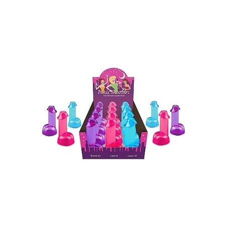 Bicchierini a pene 12 pz trasparenti colorati