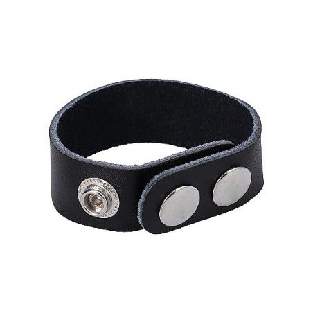 Anello fallico The Leather 3 Snap nero