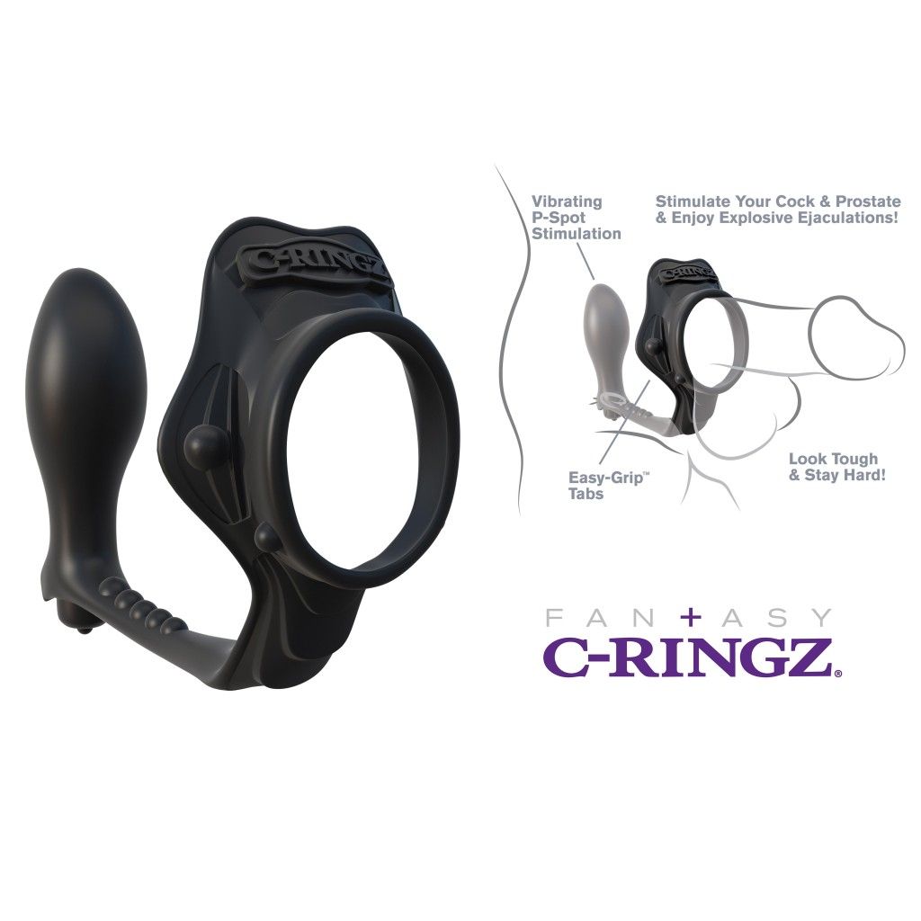 Anello fallico con plug vibrante fantasy c-ringz rock hard ass-gasm Anello fallico con plug vibrante fantasy c-ringz rock hard ass-gasm