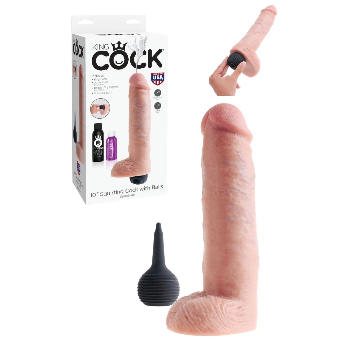 Fallo realistico squirting con testicoli king cock 10 squirting cock w balls