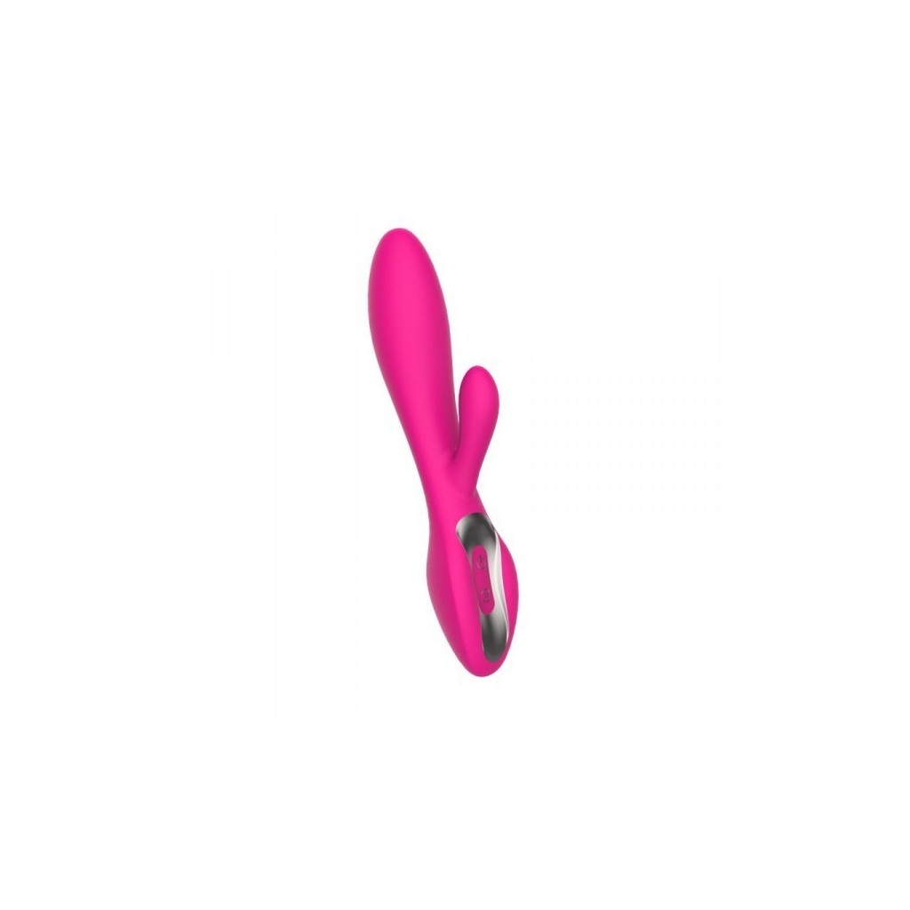 Vibratore rabbit doppio con stimolatore clitoride vaginale falo dildo vibrante in silicone