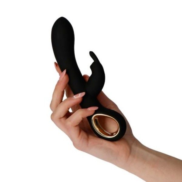 Vibratore rabbit scaldante Grip Hot nero 19cm