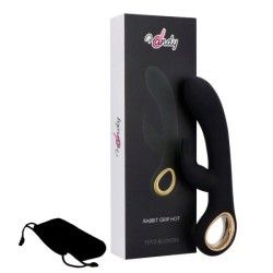 Vibratore rabbit scaldante Grip Hot nero 19cm Vibratore rabbit scaldante Grip Hot nero 19cm