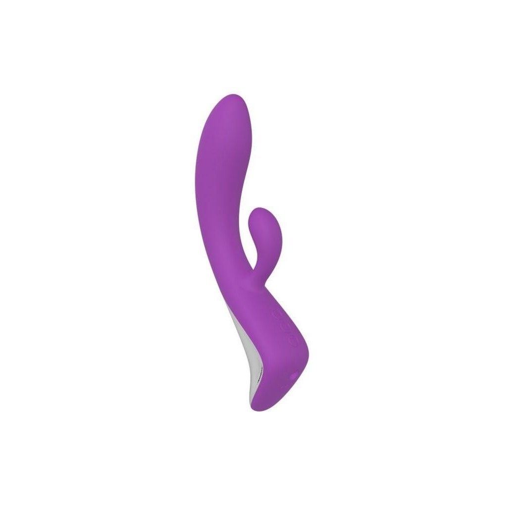 Vibratore doppio rabbit dildo fallo vibrante vaginale in silicone impermeabile ricaricabile move purple