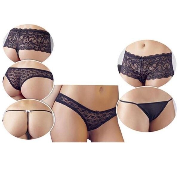 Slip perizoma tanga sexy in pizzo nero 3pz