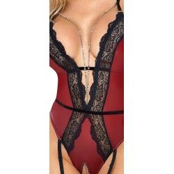 Body erotico aperto con reggicalze e pizzo Body erotico aperto con reggicalze e pizzo