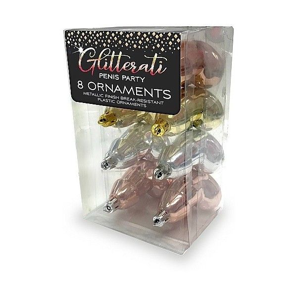 Ornamenti glitterati a forma di pene 8 pz