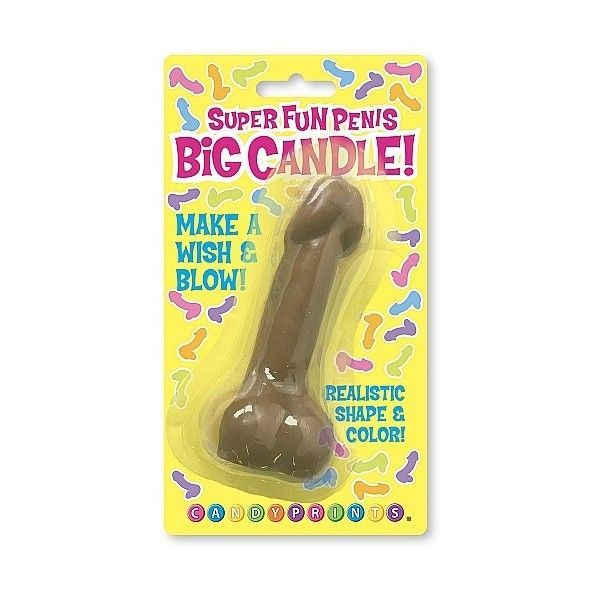 Candela per torta forma di pene brown 10 cm