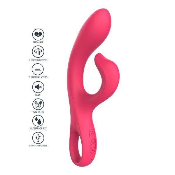Vibratore Rabbit Endless Orgasm 21 cm rosa