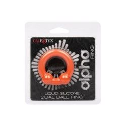 Anello fallico Alpha Dual Ball arancione Anello fallico Alpha Dual Ball arancione