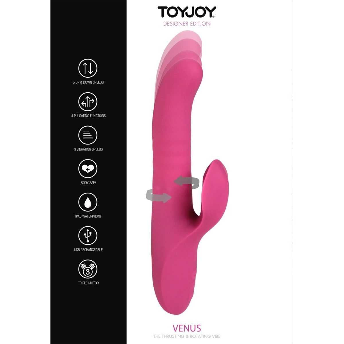 Vibratore rabbit rotante Venus Thrusting-Rotating Vibe