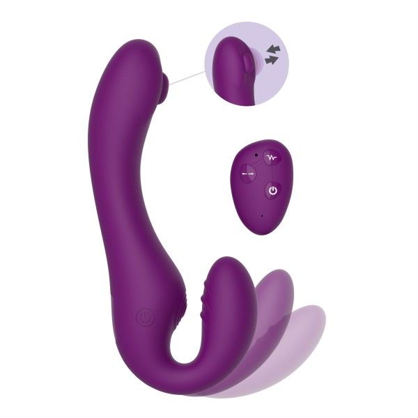 Vibratore strapon 2 in 1 indossabile viola